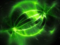 Green glowing energy strings in space Royalty Free Stock Photo