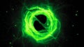 Green glowing forming of accretion disk with force field Royalty Free Stock Photo