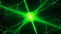 Green glowing futuristic quantum hub