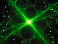 Green glowing futuristic quantum processor