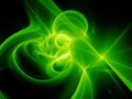 Green glowing high power plasma curves in space Royalty Free Stock Photo