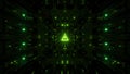 Green glowing holy wireframe 3d illustration background wallpaper with shine