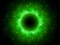 Green glowing magical stargate in space with hexagonal patterns Royalty Free Stock Photo