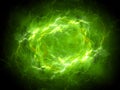 Green glowing plasma lightning in space Royalty Free Stock Photo