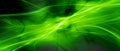 Green glowing plasma yarn of spacetime abstract background