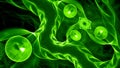 Green glowing quantum correlation abstract background Royalty Free Stock Photo