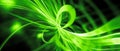 Green glowing quantum mechanics widescreen background