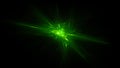 Green glowing quantum weapon in space isolated