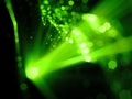Green glowing source with rays and multidimensional rectangles i Royalty Free Stock Photo