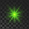 Green glowing sparkling star Royalty Free Stock Photo