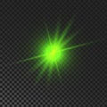 Green glowing sparkling star Royalty Free Stock Photo