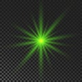 Green glowing sparkling star Royalty Free Stock Photo