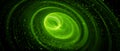 Green glowing spinning spreader abstract widescreen background