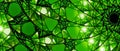 Green glowing stained glass 8k widescreen background