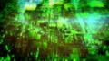 Green glowing technological modern cyberpunk bg - abstract 3D rendering