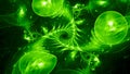 Green glowing triangular quantum Royalty Free Stock Photo