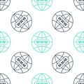 Green Go To Web icon isolated seamless pattern on white background. Www icon. Website pictogram. World wide web symbol Royalty Free Stock Photo