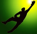 Green Gold Back Sport Silhouette Wicket Keeper Royalty Free Stock Photo