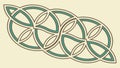 Green Gold Celtic Knot Pattern, vector design Generative AI Royalty Free Stock Photo