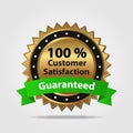 Green and Gold Customer Satisfaction Guarantee Royalty Free Stock Photo