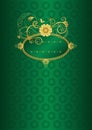 Green and Gold Floral Greeting Card