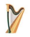 green and gold harp musical instrument