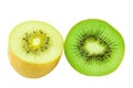 Green and gold kiwi fruit Royalty Free Stock Photo
