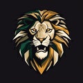 Green And Gold Lion Logo With Bold Character Designs