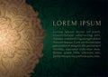 Green and gold luxury background vector. Islamic paisley mandala royal pattern card template