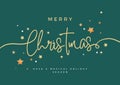 Green and Gold Minimalist Holiday Greeting Merry Christmas Card Ready To Print Royalty Free Stock Photo