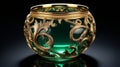 Green And Gold Oil Lamp Inspired By Tokina Opera 50mm F14 Ff Royalty Free Stock Photo