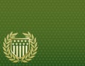 Green and Gold Shield on a Star Background Royalty Free Stock Photo