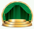 green gold stage podium Royalty Free Stock Photo
