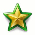 a green and gold star icon on a white background Royalty Free Stock Photo