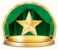 green gold star podium Royalty Free Stock Photo