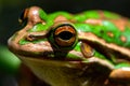 Green and Golden Bell Frog Royalty Free Stock Photo