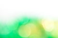 Green and golden bokeh lights. Abstract background. Half white. Royalty Free Stock Photo