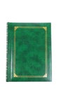 Green and golden colors foliant book on white