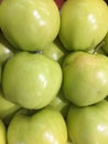 Green Golden Delicious Apples at market Royalty Free Stock Photo