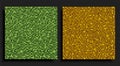Green and golden posters sequins, glitters, sparkle