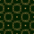 Green golden seamless pattern