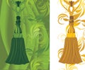 Green and golden tassel