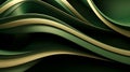 Green And Golden Waves: Stunning 3d Wallpaper With Organic Lines Royalty Free Stock Photo