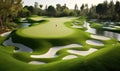 Green Golf Course With Water and Trees Royalty Free Stock Photo