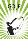 Green golf icons silhouette