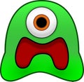 Scared green goo monster