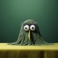 Playful Expressions: A Cinema4d Rendered Emotive Portraiture Of A Strange Green Bird