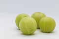 Green gooseberry fruit closeup isolated on white background Royalty Free Stock Photo