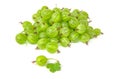 Green gooseberry fruit closeup isolated on white background Royalty Free Stock Photo