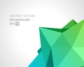 Green gradient abstract geometric angled shape polygonal figure background template vector